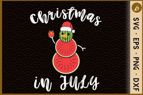 Christmas in July Watermelon Snowman