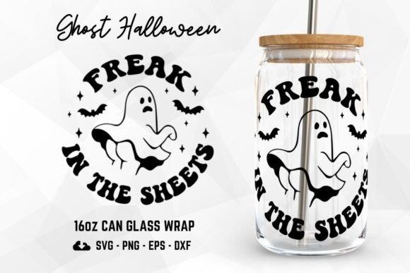 Ghost Halloween 16oz Libbey Can Glass