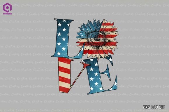 LOVE Sublimation 4th of July