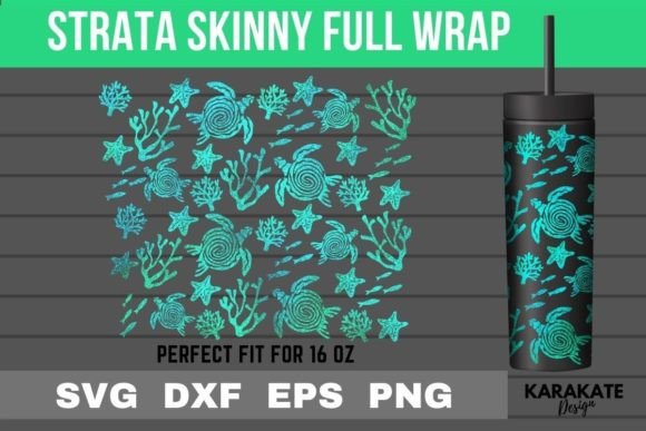 Sea Turtles, 16 Oz Strata Skinny Wrap