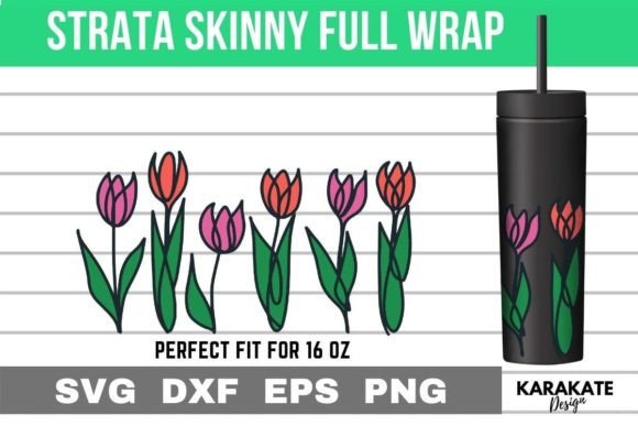 Tulips Line, 16 Oz Strata Skinny Wrap SV